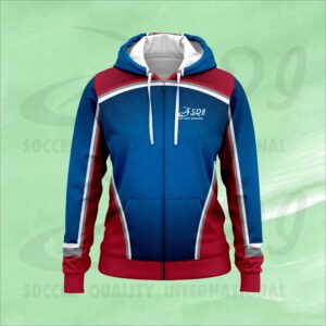 Customised Zipper Hoodie with full zipper, drawstring, and personalized designs for teams, clubs, and casual wear
