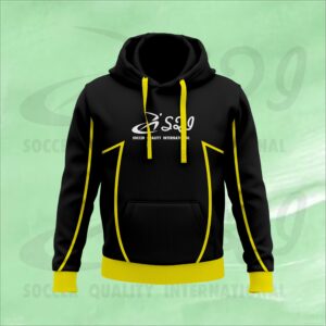 Custom soccer hoodies for clubs and teams with logo, colors, and player names for professional teamwear