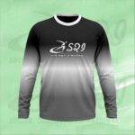 Customised full sleeves sublimated shirts with vibrant print and team logo on polyester fabric