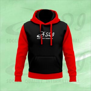 Customised soccer hoodie for team and club with logos, colors, and personalized designs for training and casual wear